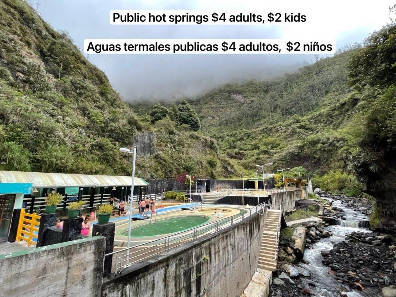 Mountain Chalet - Tungurahua Hot Springs/Aguas Termales بانيوس المظهر الخارجي الصورة